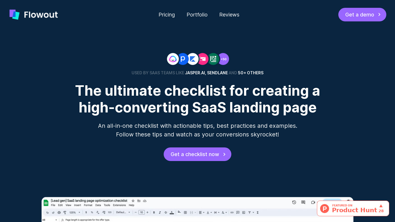 SaaS Landing Page Checklist Landing page