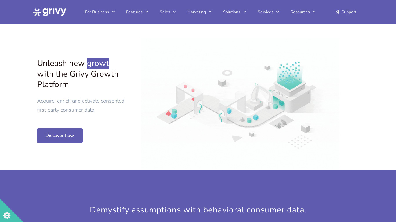 Grivy Landing page