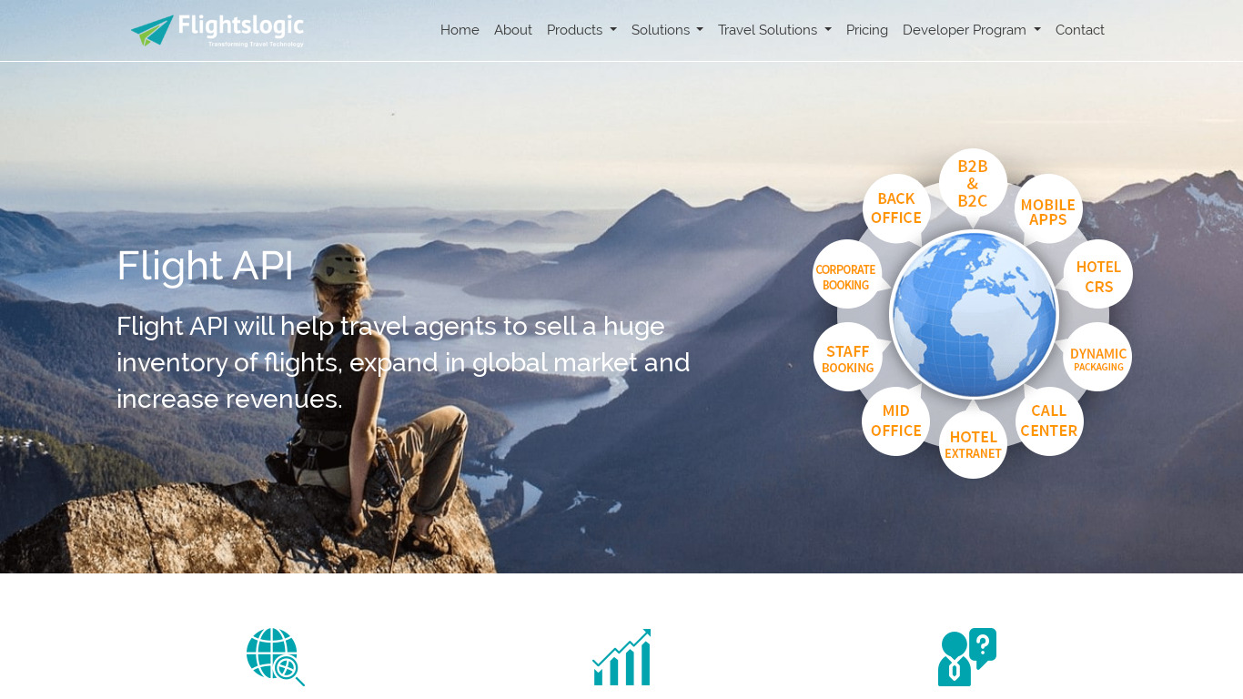 FlightsLogic Flight API Landing page