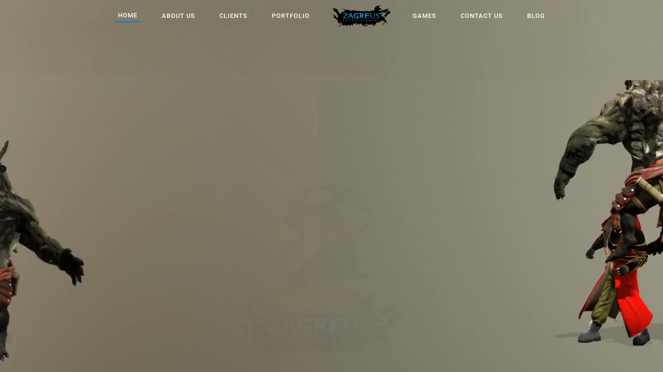 Zagreus Entertainment Landing page