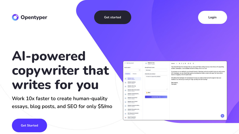 OpenTyper Landing Page