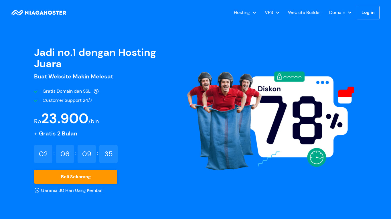 NiagaHoster Landing page
