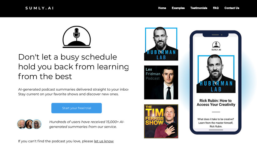 SumlyAI Landing Page
