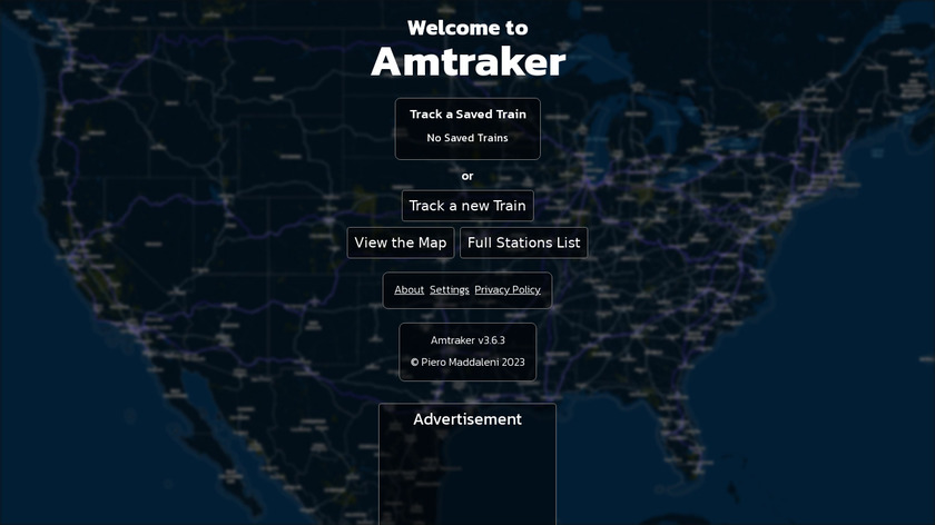 Amtraker NEXT Landing Page