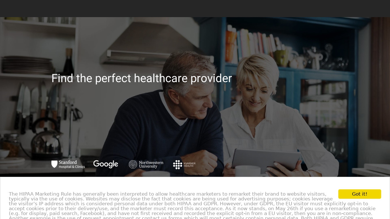 Global Clinic Rating Landing page