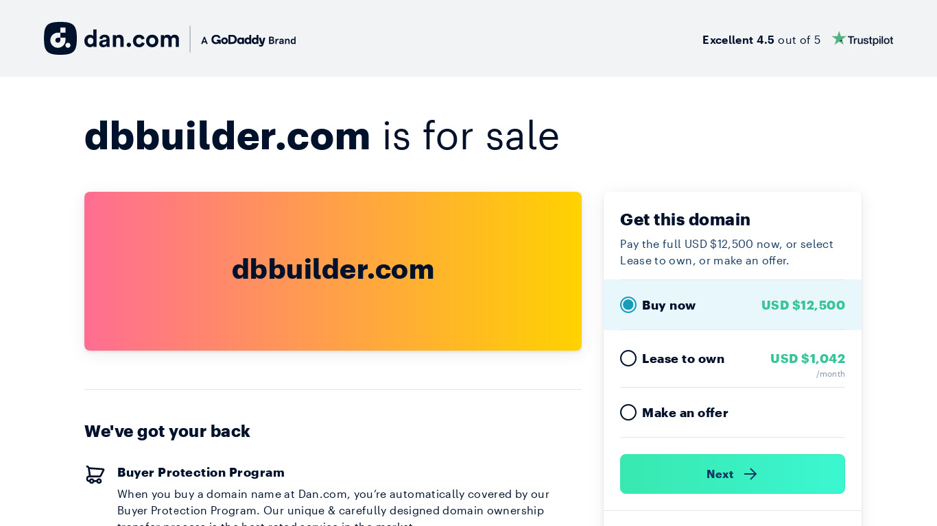 DBBuilder Landing page