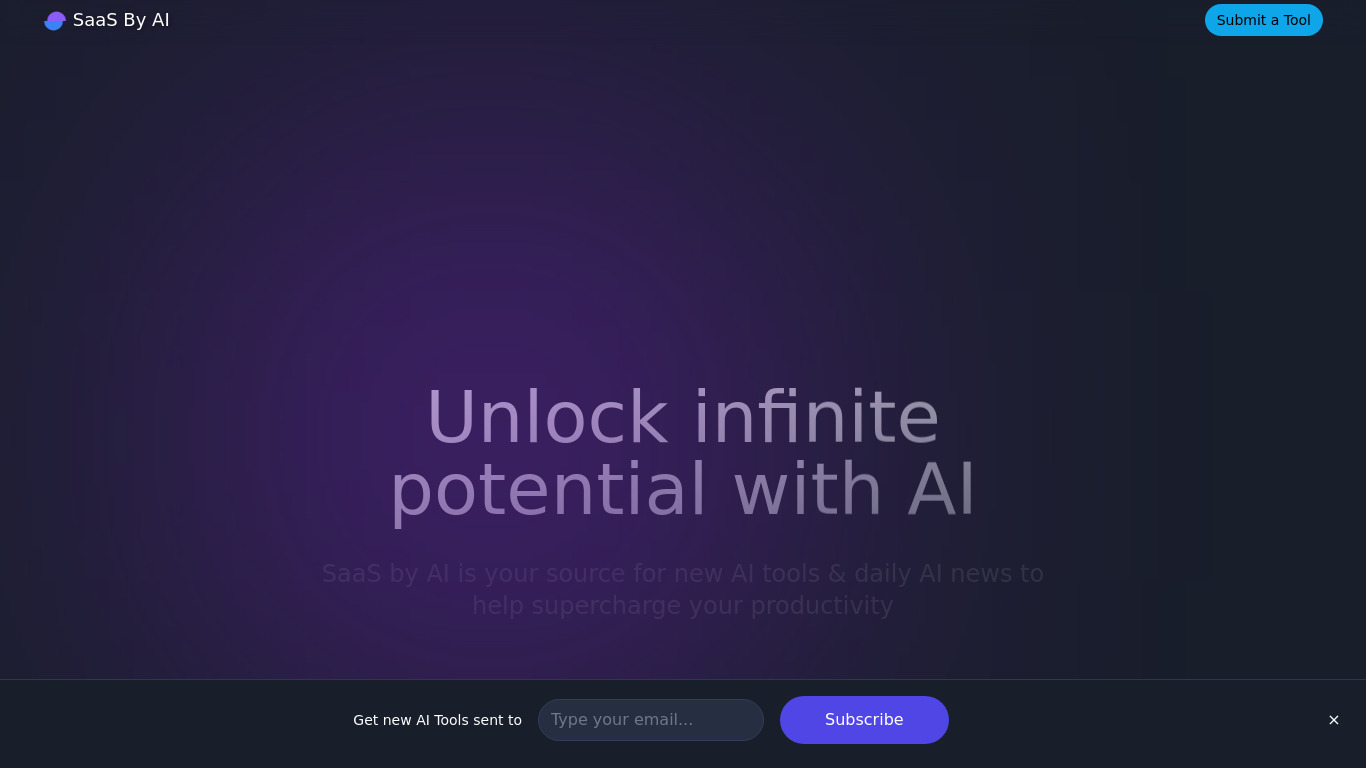 SaaS By AI Landing page