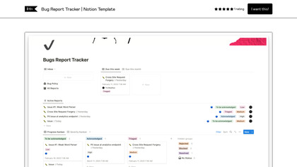 Bug Report Tracker in Notion image