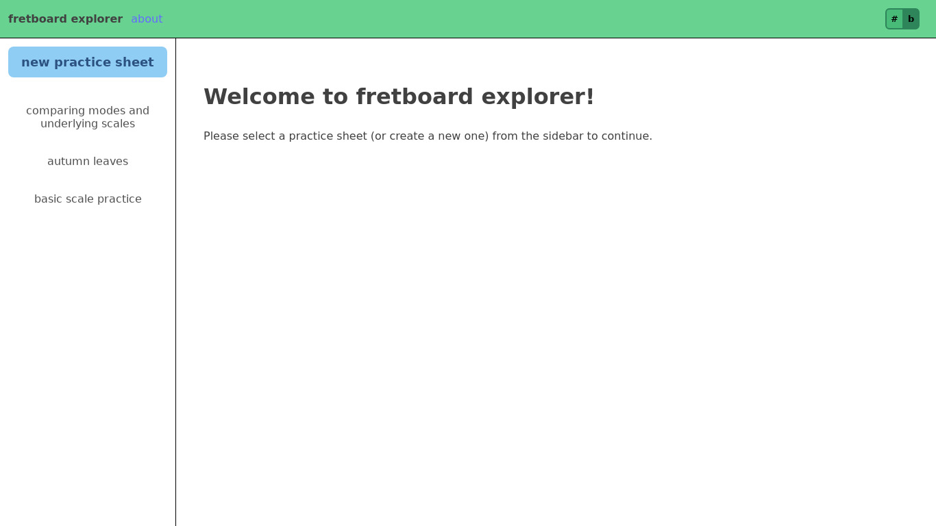 fretboard explorer Landing page