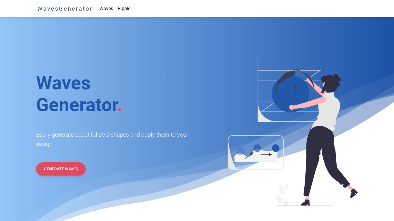 Waves Generator Landing page