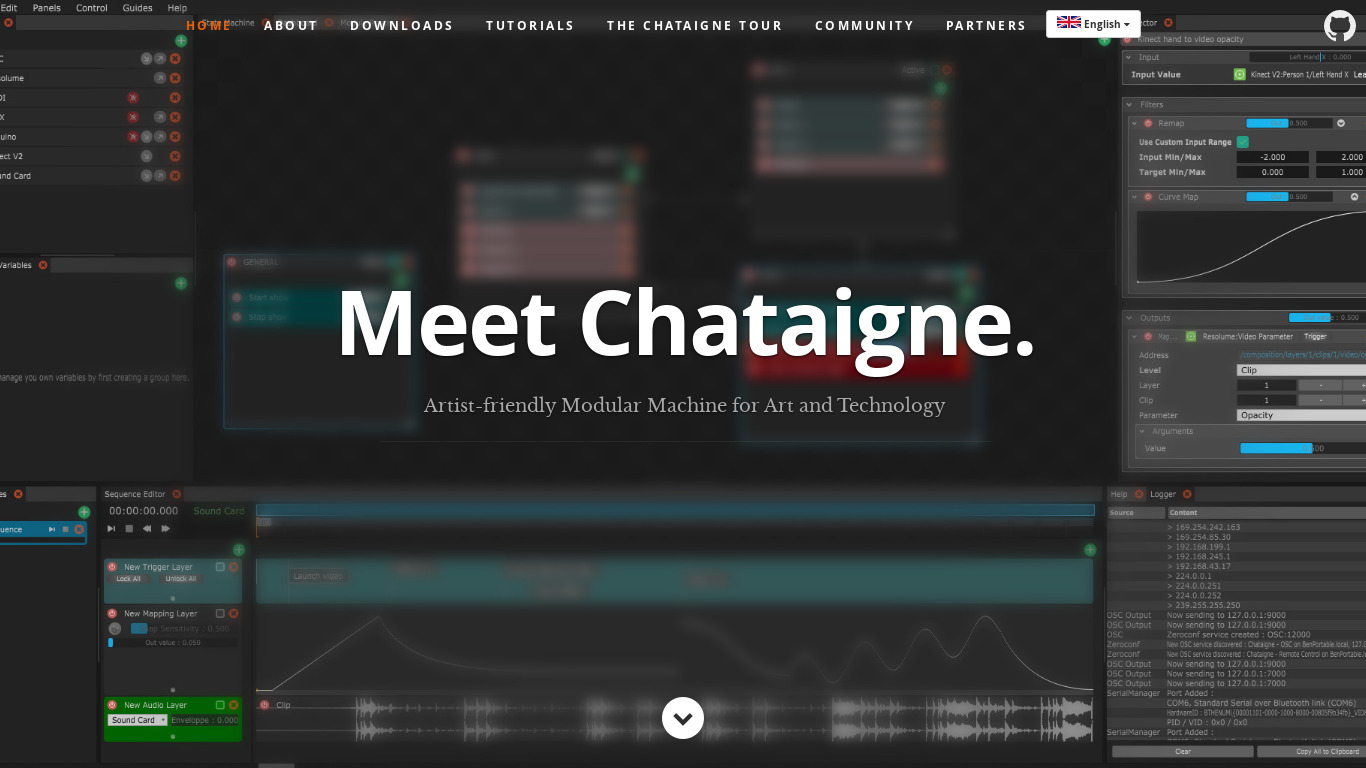 Chataigne Landing page