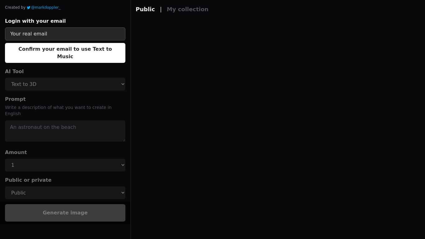 3D Prompt Landing page