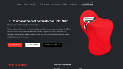 CCTV installation cost calculator image