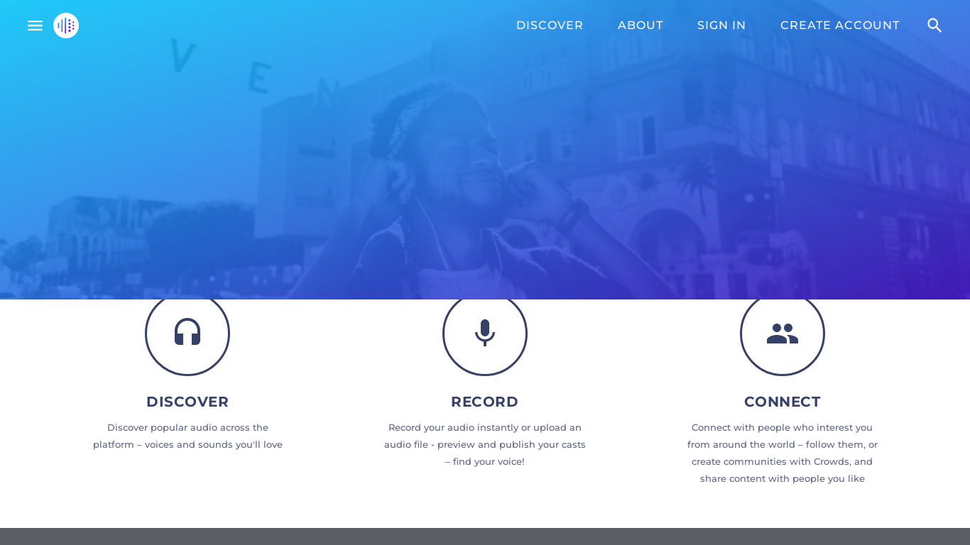 crowdCaster Landing page
