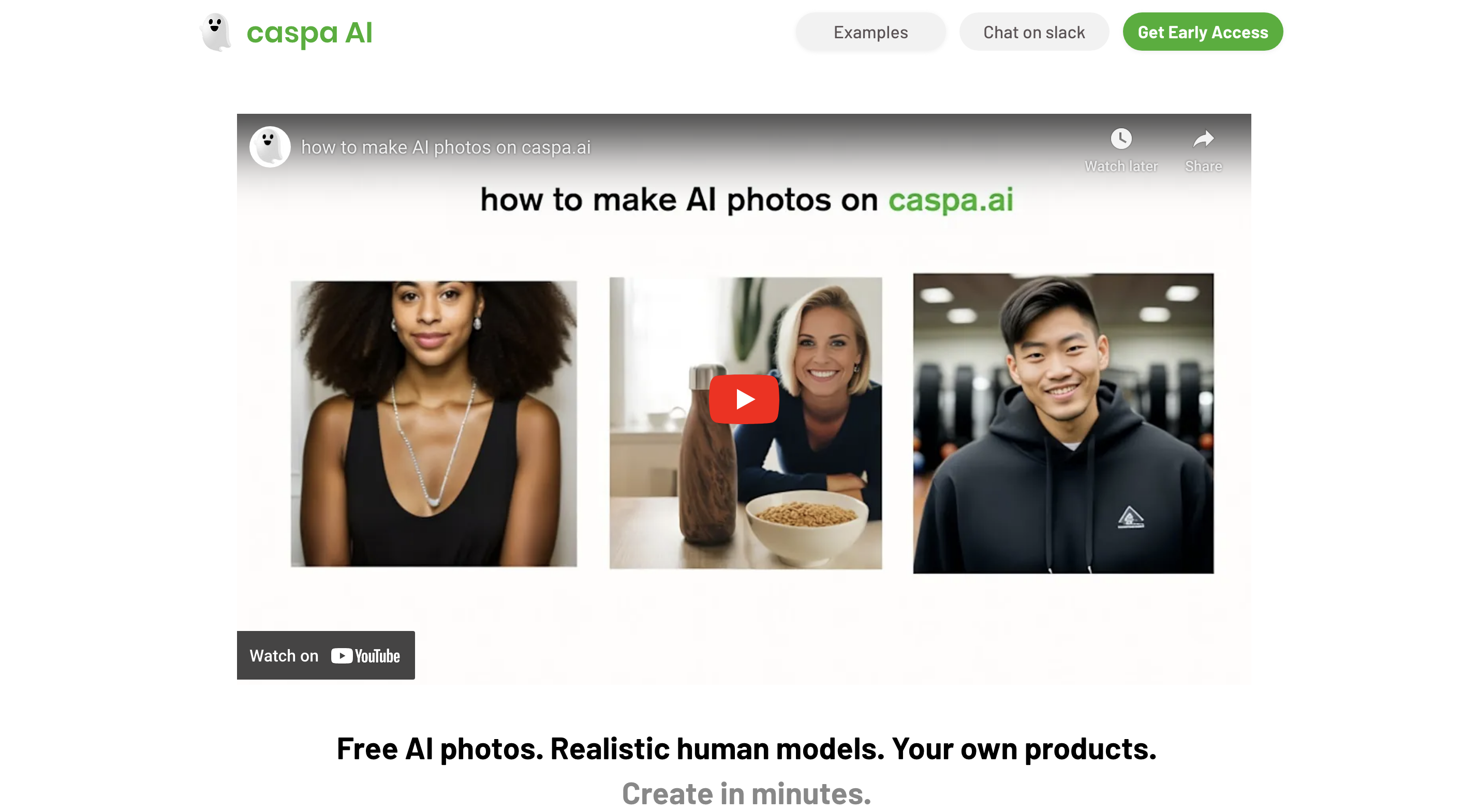 caspa AI Landing page