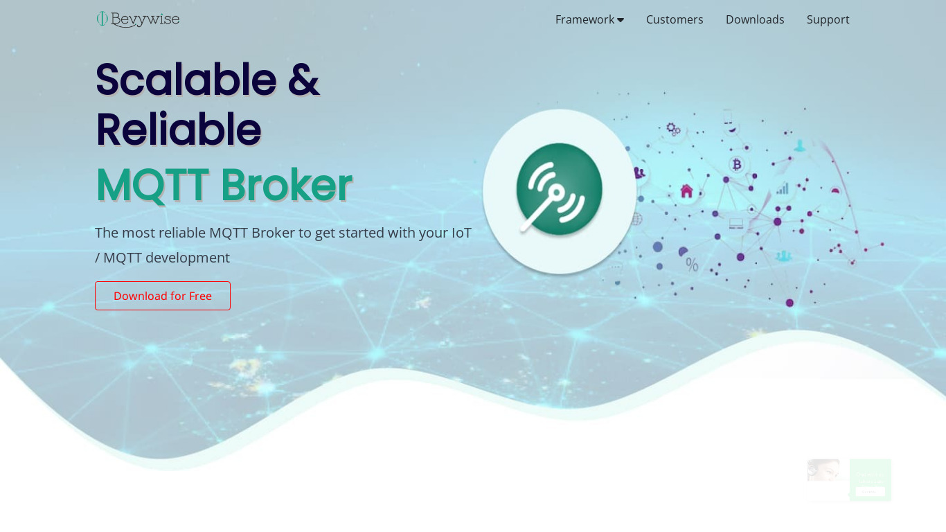 Bevywise Networks Landing page