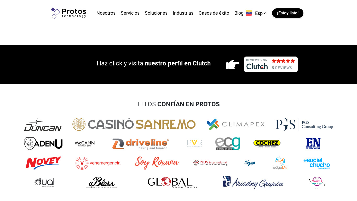 Protos Technology Landing page