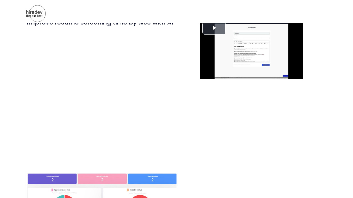 Hiredev Landing page