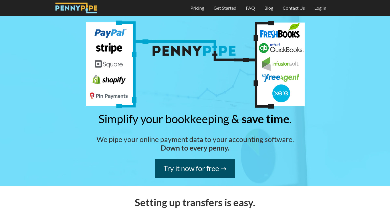 PennyPipe Landing page
