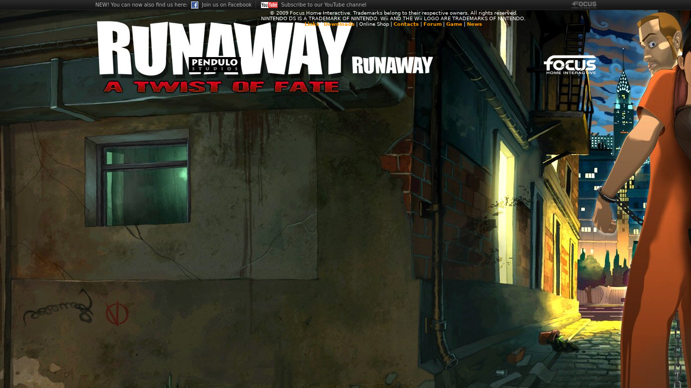 Runaway: A Twist of Fate Landing page