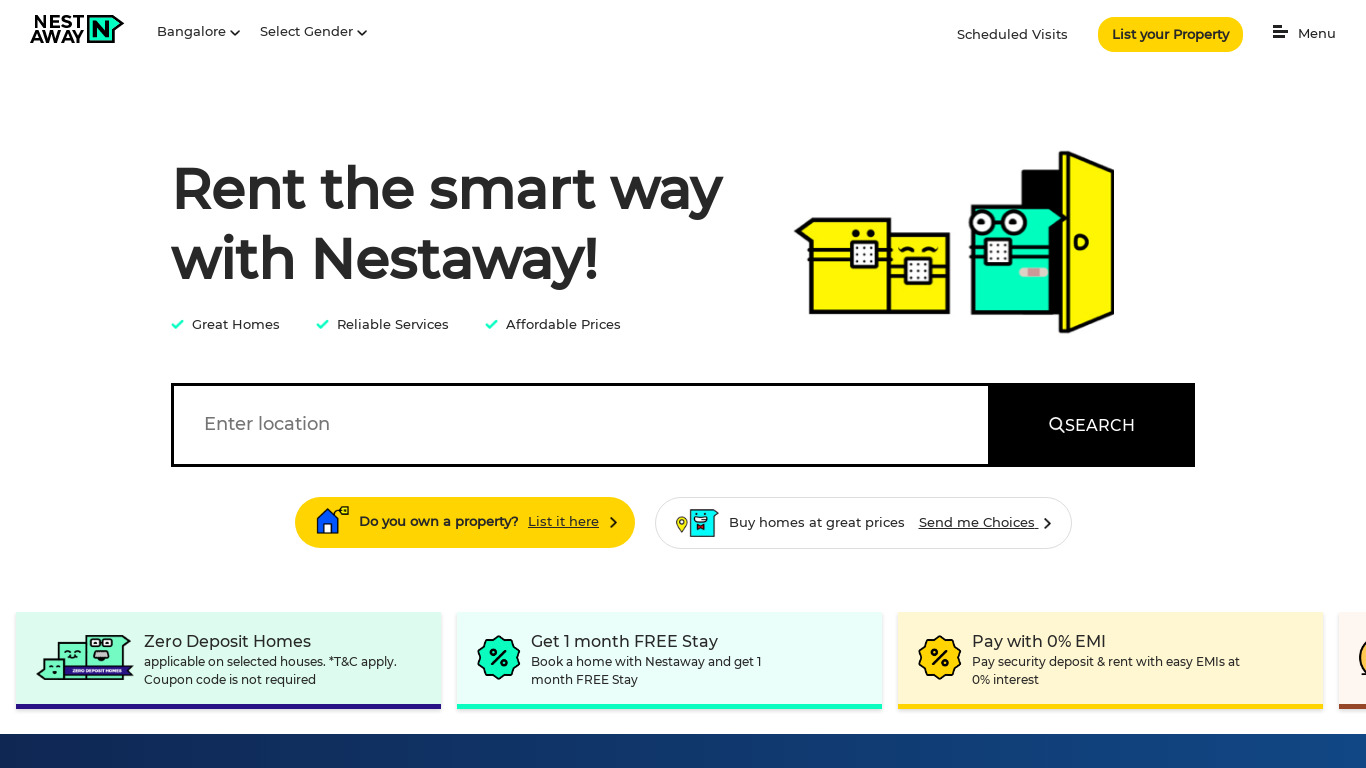NestAway Landing page