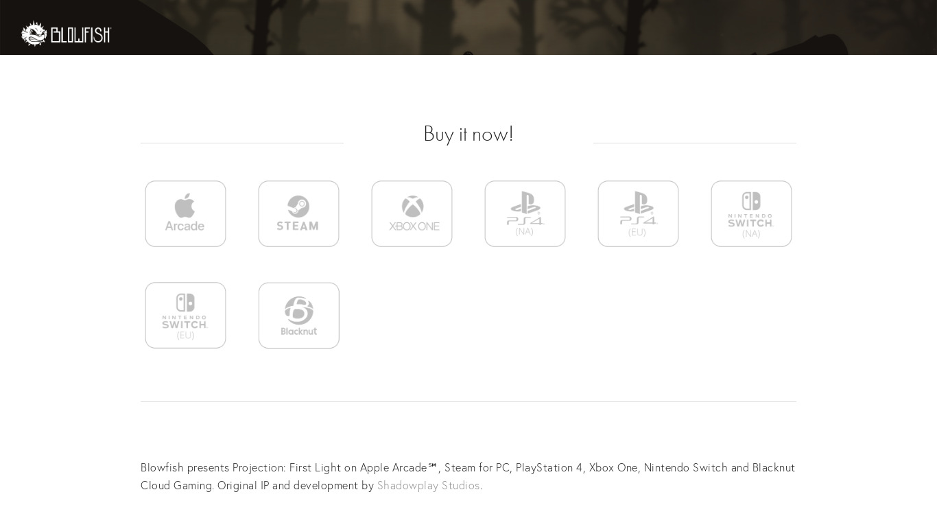 Projection: First Light Landing page