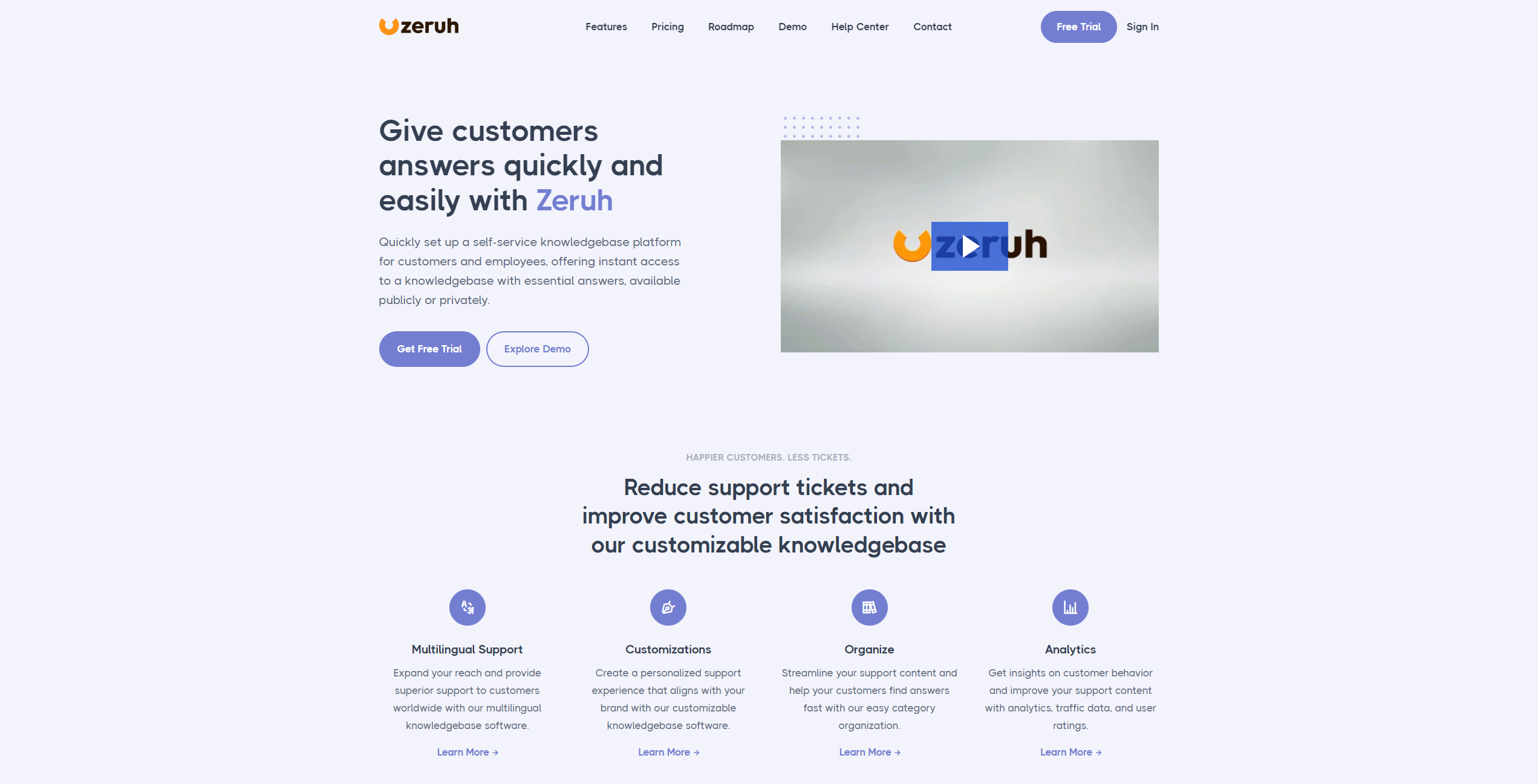 Zeruh Landing page