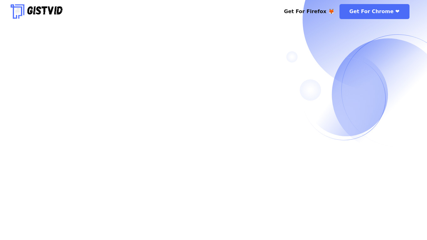 GistVid Landing page