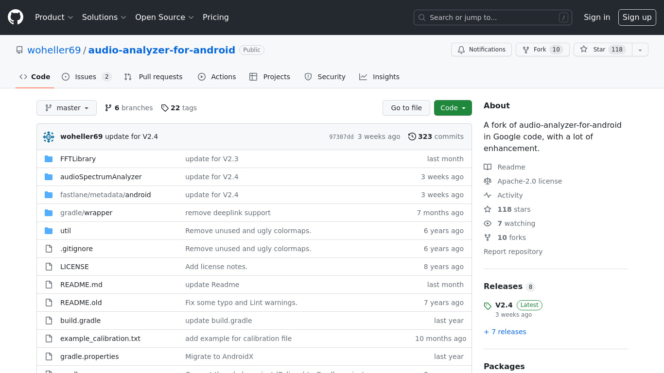 Audio Spectrum Analyzer Landing page