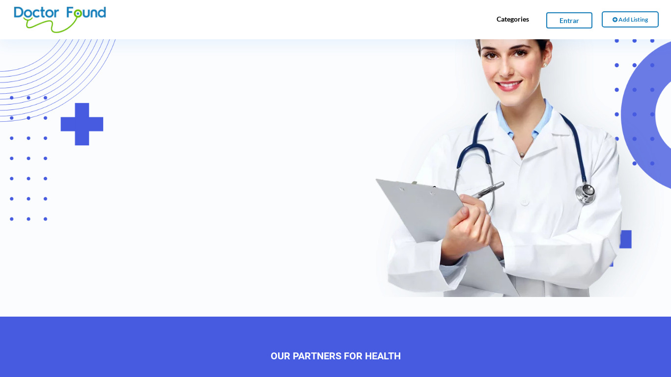Doctor Found Landing page