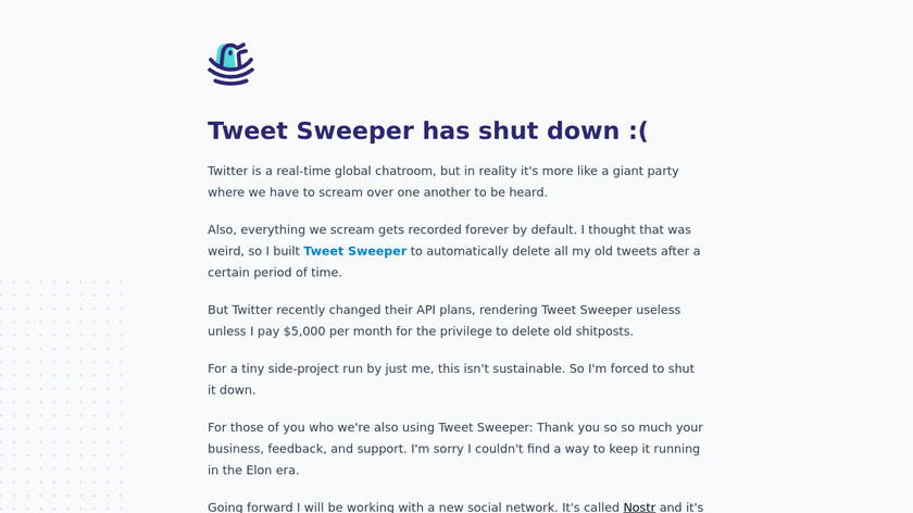Tweet Sweeper Landing Page