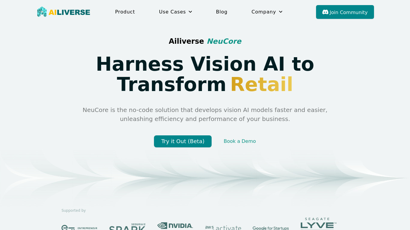 NeuCore Landing page