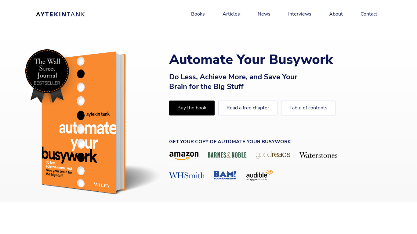 Automate Your Busywork Landing page