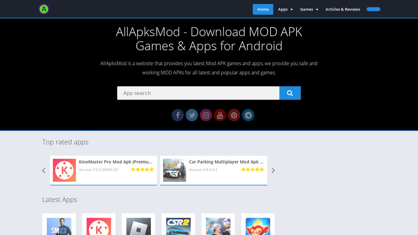 AllApksMod Landing Page