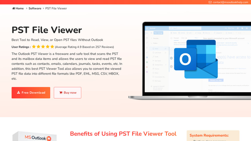 PST File Viewer Tool Landing Page