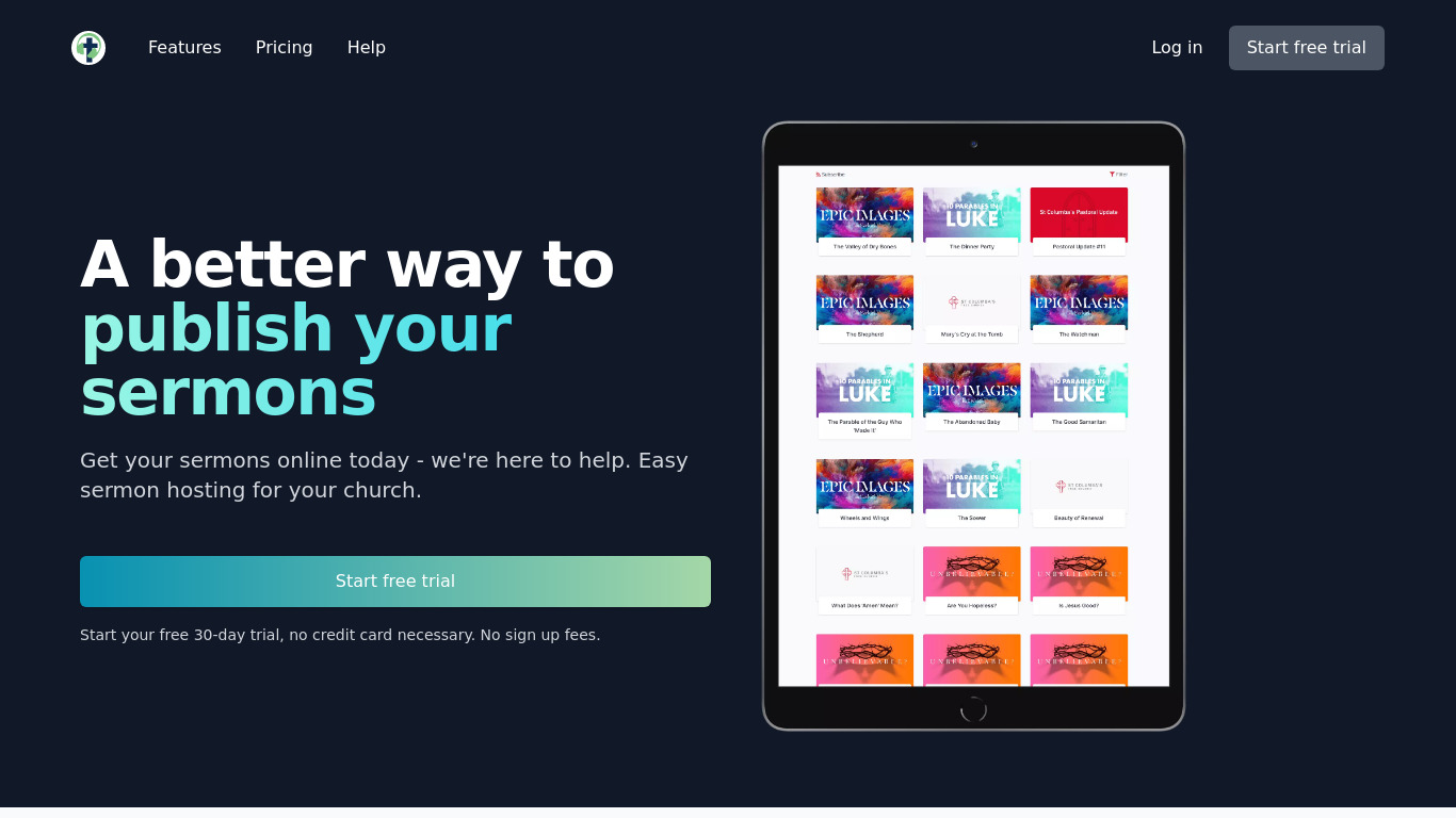 Yet Another Sermon Host Landing page