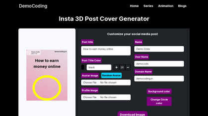 Democoding Instagram 3D Post Generator image