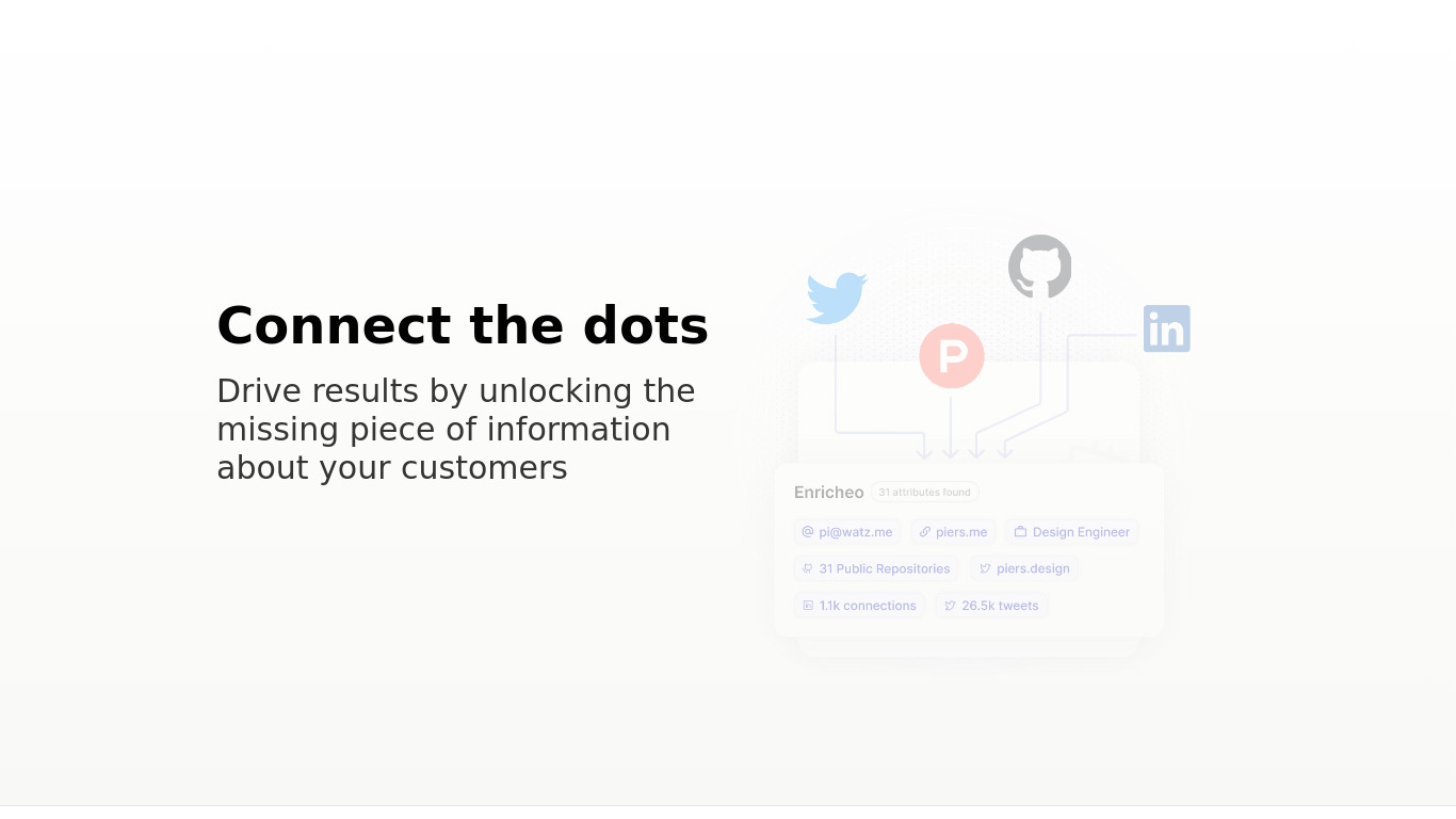 Enricheo Landing page