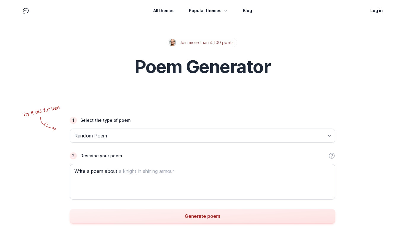 poetry.tips Landing page