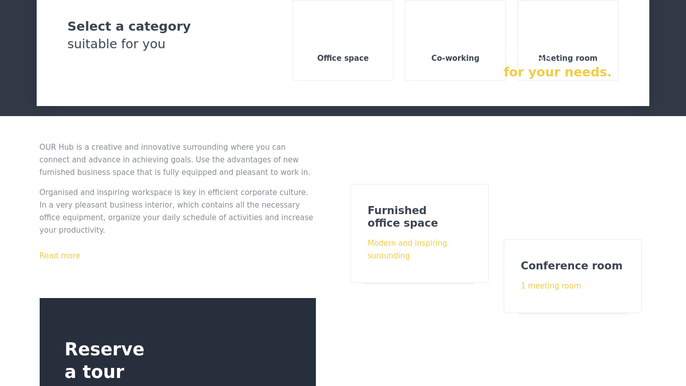 OUR Hub Landing page
