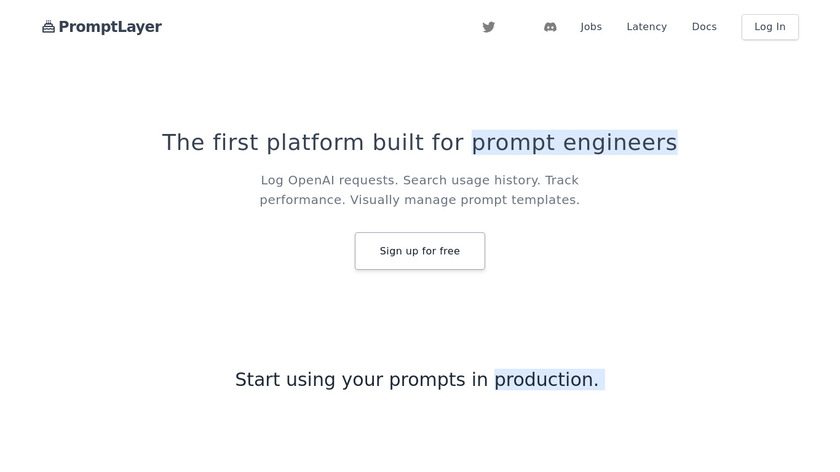 PromptLayer Landing Page