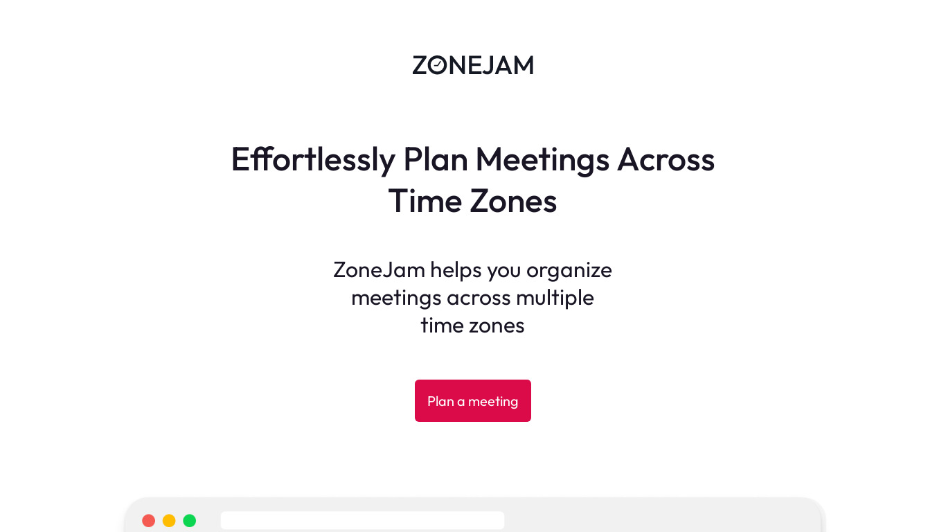 ZoneJam Landing page