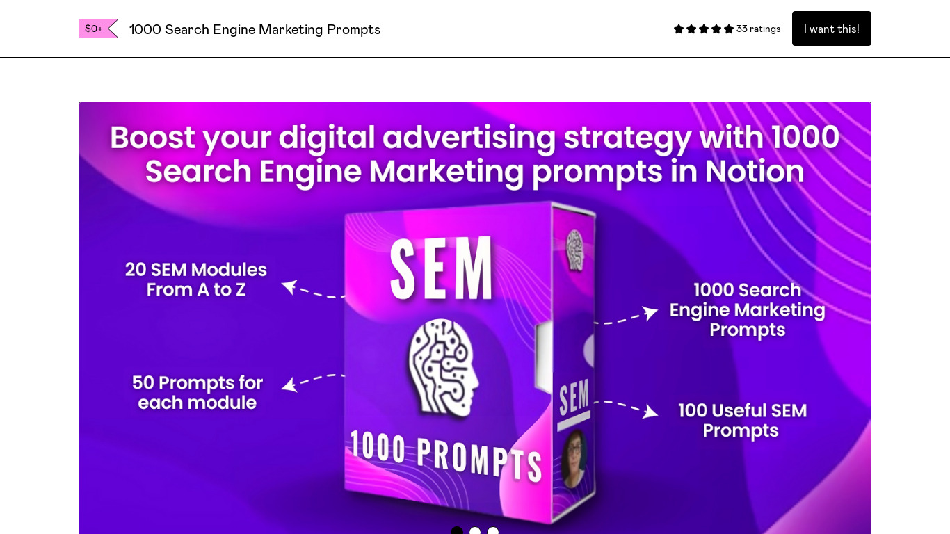 1000+ Search Engine Marketing Prompts Landing page
