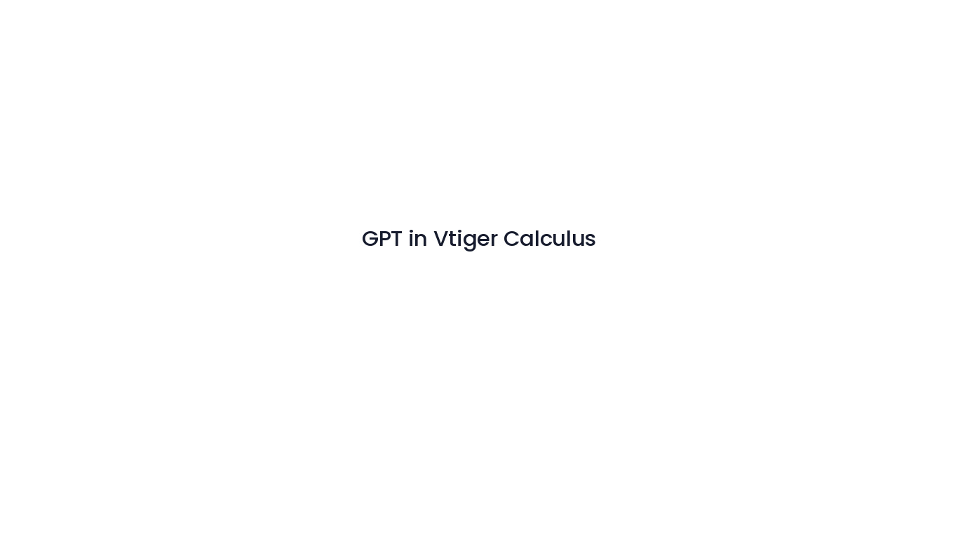 Vtiger Calculus GPT Landing page