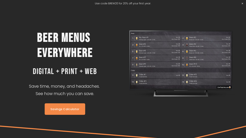 Live Tap Lists Landing Page