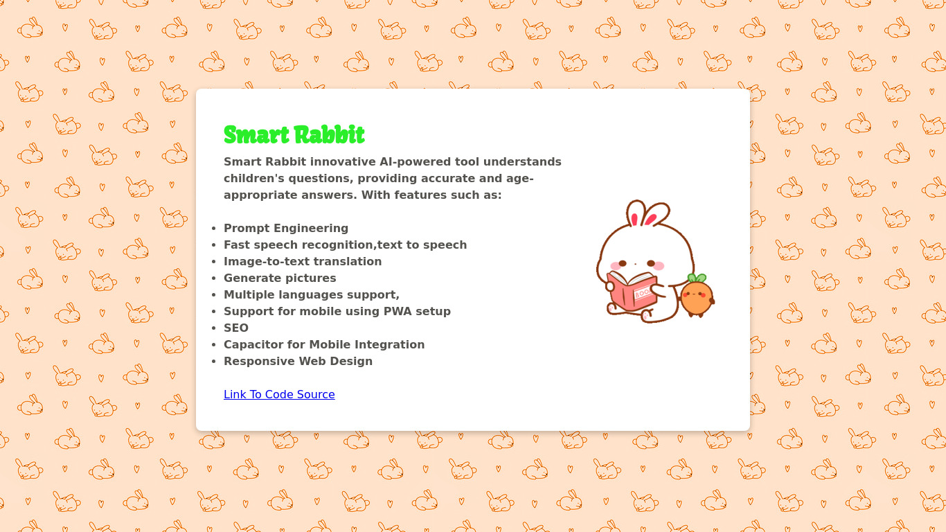 Smart Rabbit Landing page