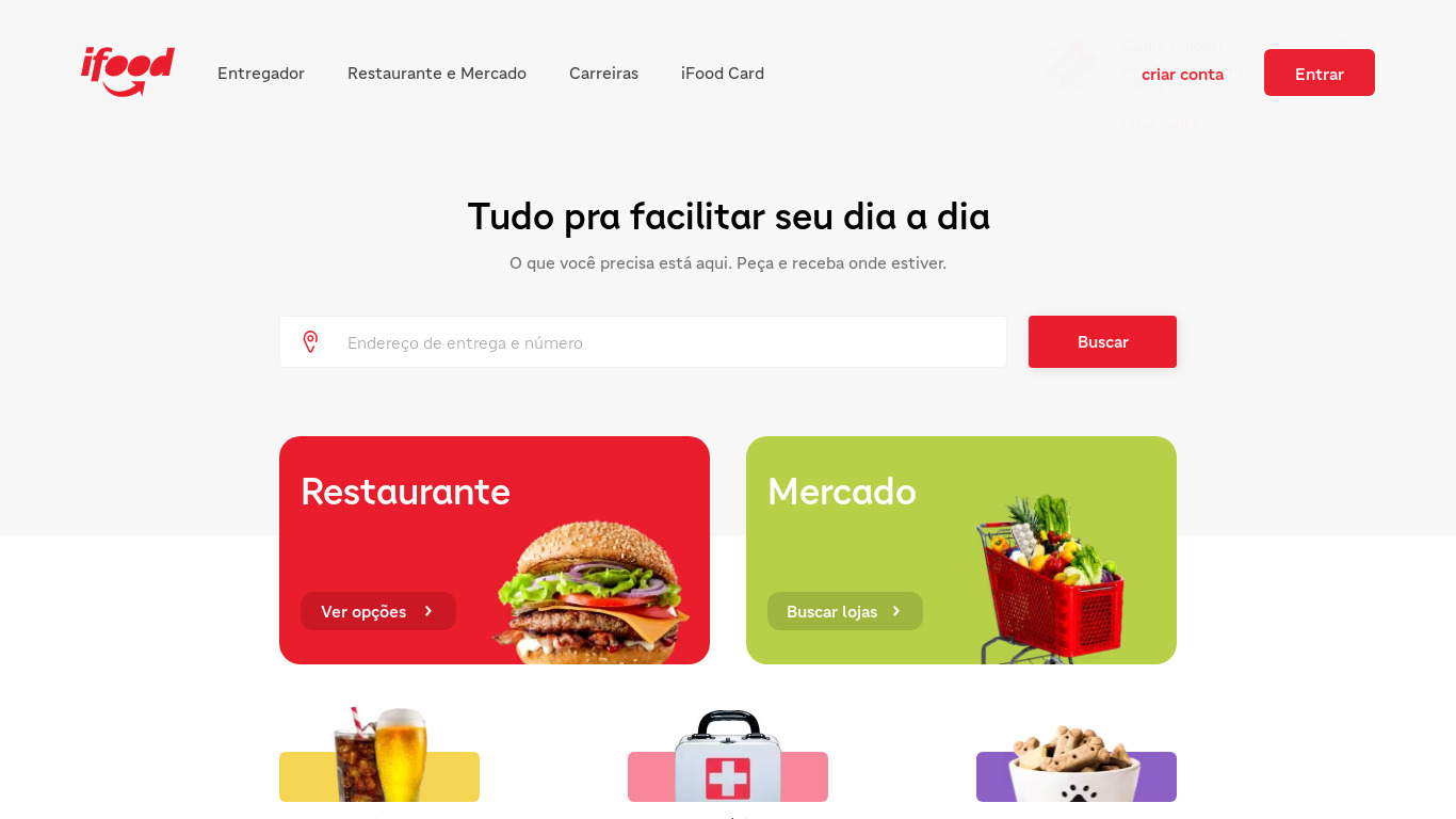 iFood Landing page