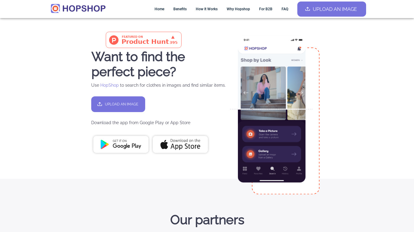 HopShop Landing page
