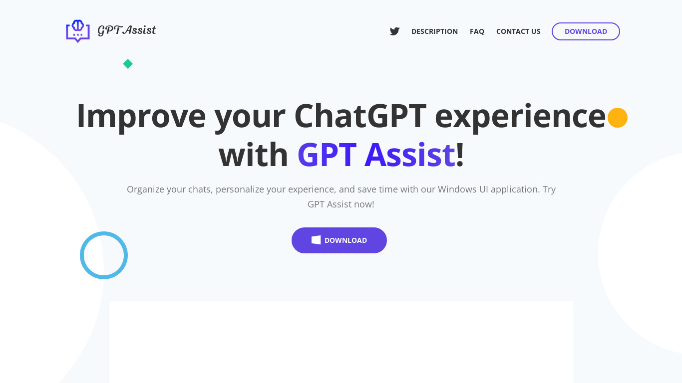GPT Assist Landing page