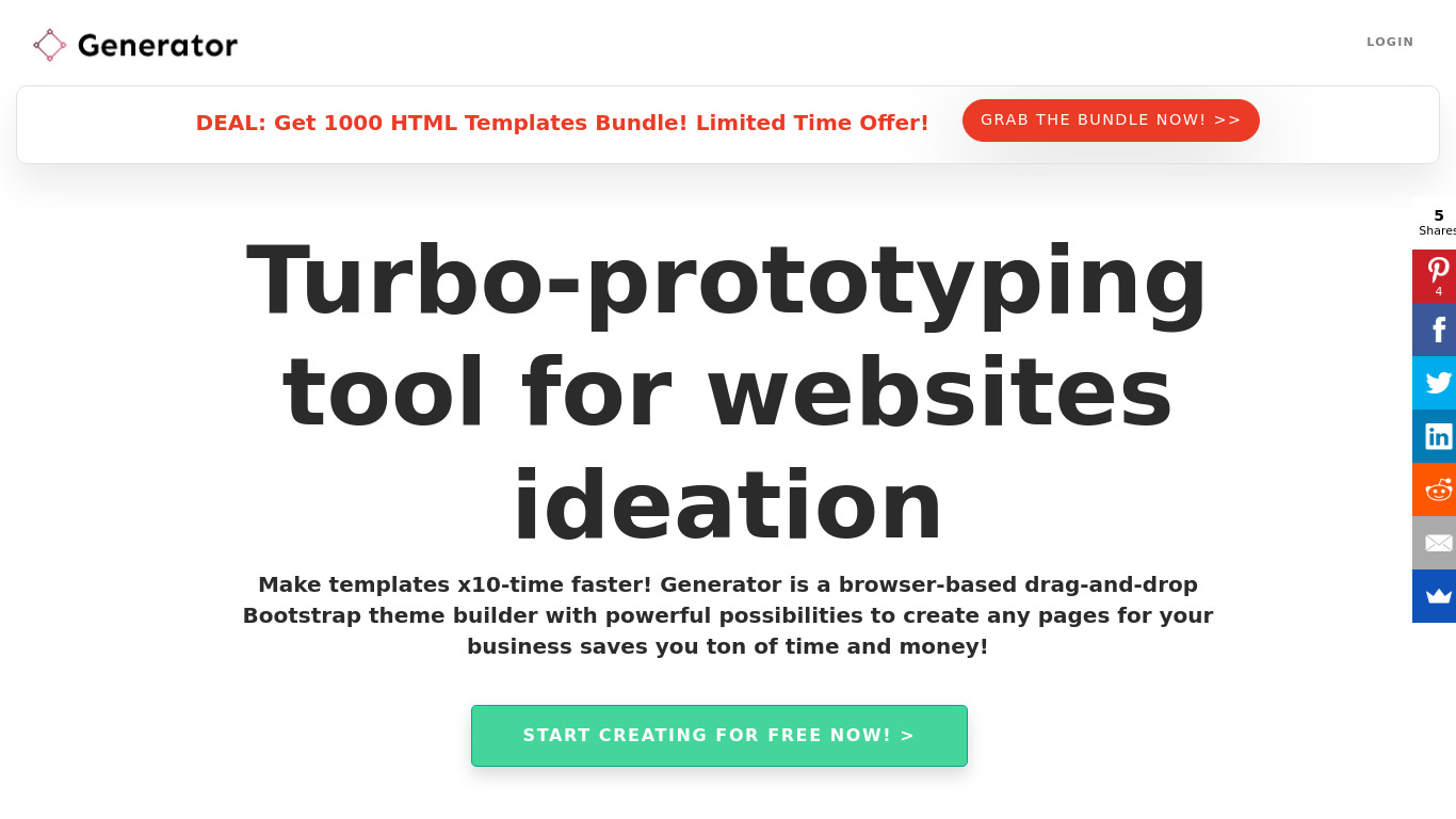 Generator.ws Landing page